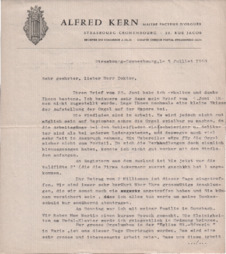 Brief von Alfred Kern an Albert Schweitzer