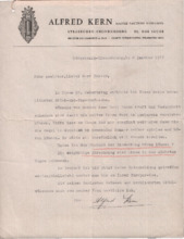 Brief von Alfred Kern an Albert Schweitzer