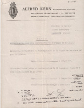 Brief von Alfred Kern an Albert Schweitzer