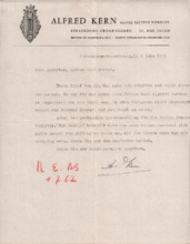 Brief von Alfred Kern an Albert Schweitzer