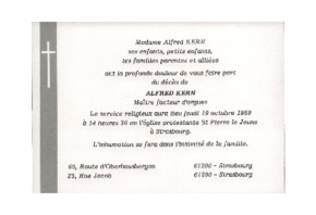 Todesanzeige/ -mitteilung über Alfred Kern