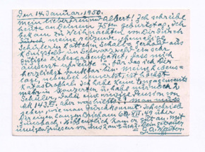 Grußkarte von Georg Albert Walter an Albert Schweitzer
