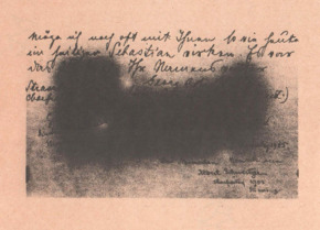 Handschriftliche Notiz auf der Kopie eines Albumeintrags von Georg Walter und Albert Schweitzer