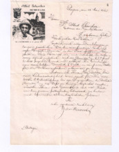 Brief v. Jan R Novotny an Albert Schweitzer