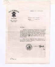 Brief des Bürgermeisters von Munster an Jan R Novotny