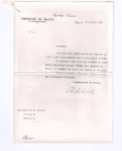 Brief des französischen Botschafters an Jan R Novotny