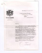 Brief des Bürgermeisters von Kayserberg an Jan R Novotny