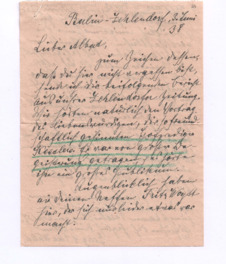 Brief von Georg Albert Walter an Albert Schweitzer