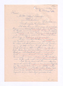Brief v. Jan R Novotny an Albert Schweitzer
