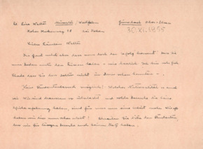 Brief von Mathilde Kottmann und Albert Schweitzer an Lisa Walter