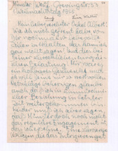 Brief von Lisa Walter an Albert Schweitzer