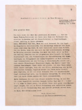 Brief v. Albert Schweitzer an Hans Pfitzner