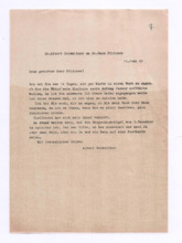 Brief v. Albert Schweitzer an Hans Pfitzner