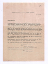 Brief v. Albert Schweitzer an Hans Pfitzner