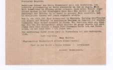 Brief v. Emmy Martin und Albert Schweitzer an Hans Pfitzner