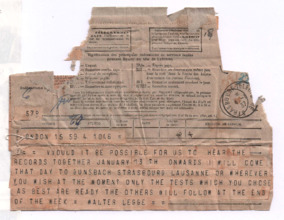 Brief von Walter Legge an Albert Schweitzer