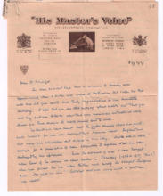 Brief von Walter Legge an Albert Schweitzer