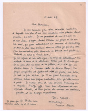 Brief von Madeleine Will an Albert Schweitzer