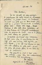 Brief von Madeleine Will an Albert Schweitzer