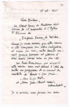 Brief von Madeleine Will an Albert Schweitzer