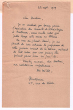 Brief von Madeleine Will an Albert Schweitzer