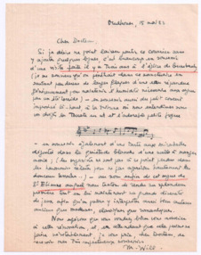 Brief von Madeleine Will an Albert Schweitzer