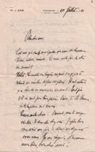 Brief von Marie-Joseph Erb an Albert Schweitzer