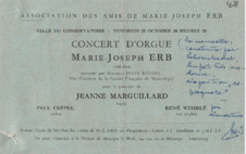 Programmheft eines Konzerts zu Ehren von Marie-Joseph Erb