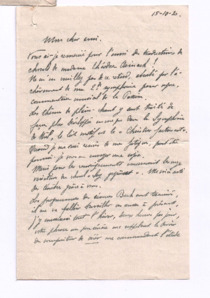 Brief von Paul de Maleingreau an Albert Schweitzer