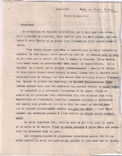 Abschrift eines Briefes von Hector Berlioz