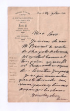 Brief von Aristide Cavaillé-Coll an Charles-Marie Widor