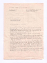 Brief von Alfred F. Rabes an Albert Schweitzer