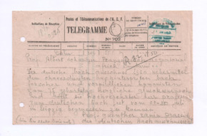 Telegram von Günther Ramin an Albert Schweitzer