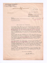 Brief von Günther Ramin an Albert Schweitzer