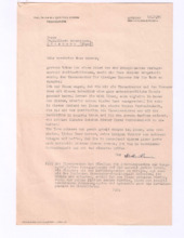 Brief von Günther Ramin an Albert Schweitzer