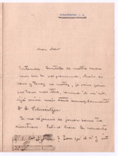 Brief von Albert Schweitzer an Georges Will