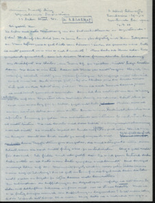 Durchschlag eines Briefes von Albert Schweitzer an Rudolf Bing