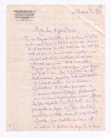 Brief von Emile Rupp an Albert Schweitzer