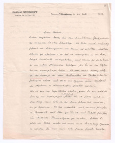 Brief von Gustave Stoskopf an Albert Schweitzer