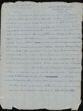 Durchschlag eines Briefes von Albert Schweitzer an die Air France