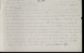 Durchschlag eines Briefes von Albert Schweitzer an das Transport-/ Reiseunternehmen Chargeurs Réunis