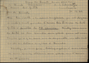 Durchschlag eines Briefes von Albert Schweitzer an das Transport-/ Reiseunternehmen Chargeurs Réunis