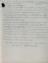 Durchschlag eines Briefes von Albert Schweitzer an das Transport-/ Reiseunternehmen Chargeurs Réunis