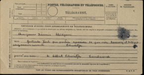 Telegramm (nicht abgeschickt) von Albert Schweitzer an das Transport-/ Reiseunternehmen Chargeurs Réunis