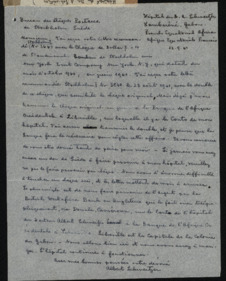 Brief von Albert Schweitzer an das Postscheckamt Stockholm