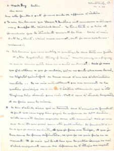 Brief  v. Dr. Albert Schweitzer an Charles Joy