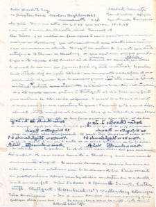 Kopie eines Briefes  v. Dr. Albert Schweitzer an Charles Joy