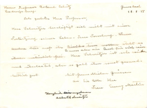 Eigenh. Brief mit Unterschrift