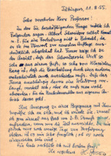 Postkarte mit Unterschrift