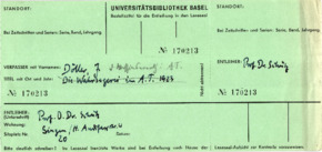 Ausleihzettel Bibliothek